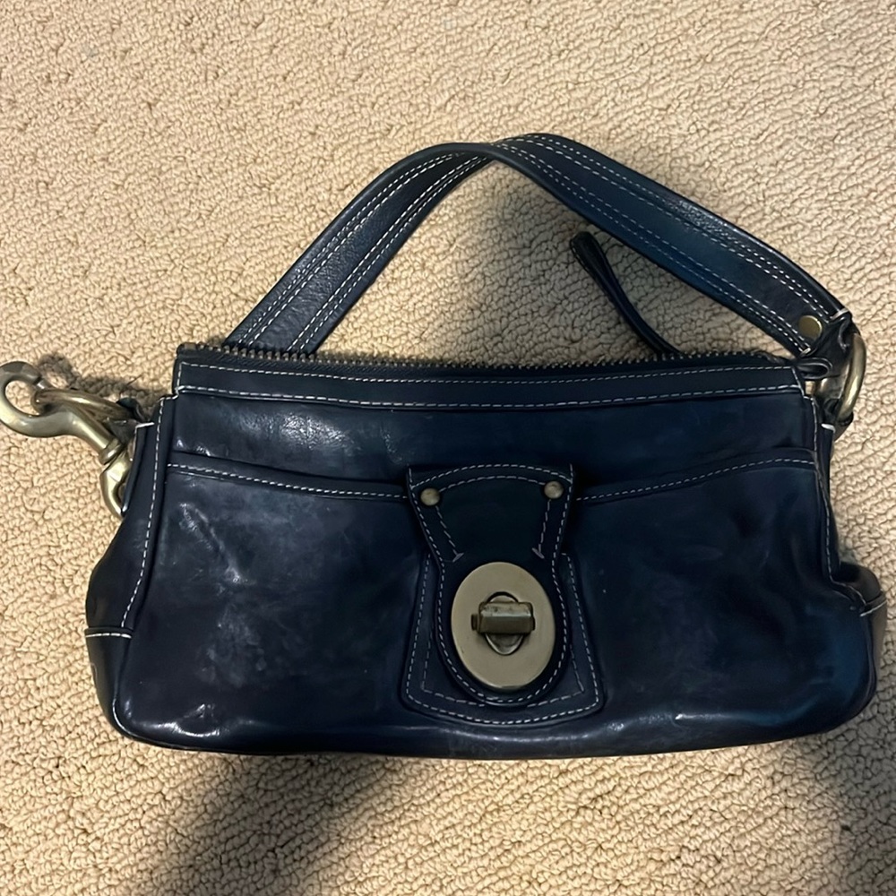 Coach black leather bag